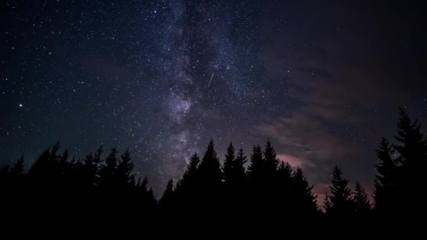 El movimiento de las estrellas en el cielo nocturno — Vídeo de stock