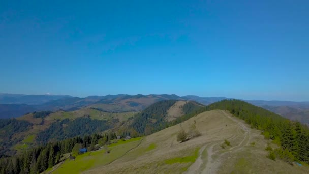 Volare sulle montagne dei Carpazi — Video Stock