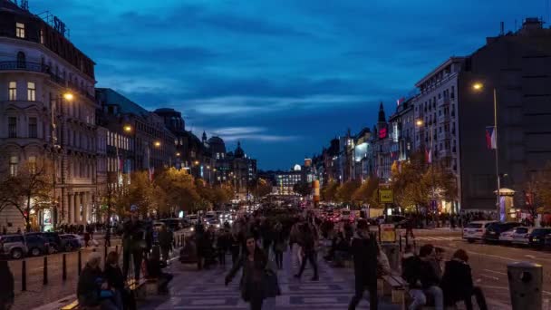 Tempo lapso de rua em Praga — Vídeo de Stock