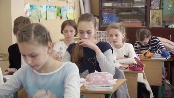 Belajar Pupil di sekolah — Stok Video