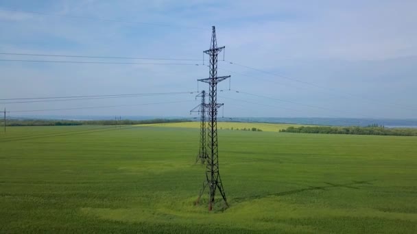 High-voltage power pylon — Stock Video