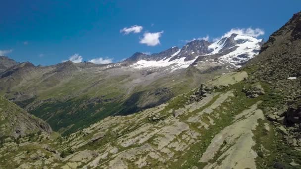 Volando sobre las montañas alpinas — Vídeo de stock