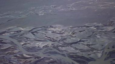 İzlanda 'daki Buzul Nehrinin Hava Görüntüsü