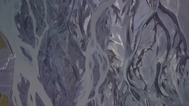Вид с воздуха на реку Ледник в Исландии — стоковое видео