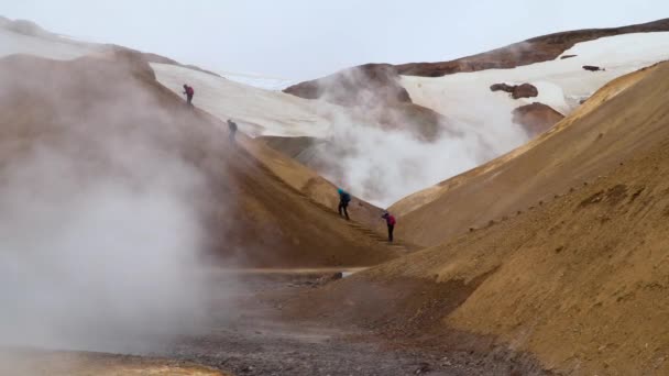 Heiße Quelle im Kerlingarfjoll Geotermal Area — Stockvideo