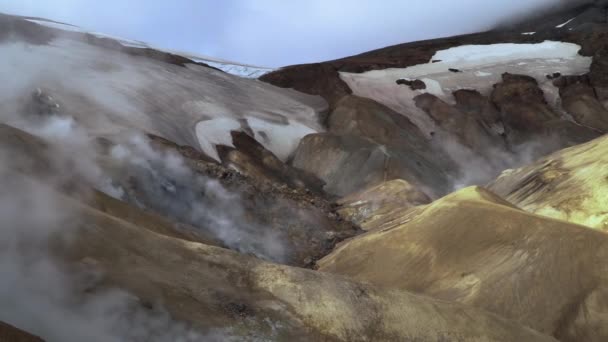 Varm källa i Kerlingarfjoll Geotermiskt område — Stockvideo