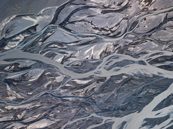 İzlanda 'daki Buzul Nehrinin Hava Görüntüsü