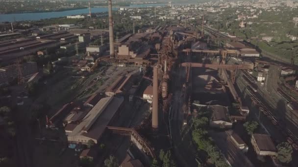 Aerial view of metallurgical plant — Stock Video