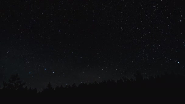 夜空中移动的星星的时间 — 图库视频影像