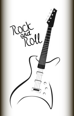 Rock müzik poster. Bas gitar. Eps10 vektör çizim