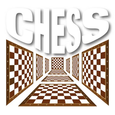 Satranç tahtası ile vektör çizim. Satranç tahtası arka plan