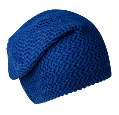 Kadın şapkası. Örgü şapka beyaz arkaplanda izole.