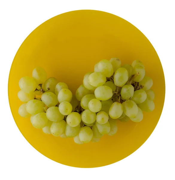 Uvas Aisladas Sobre Fondo Blanco Uvas Plato —  Fotos de Stock