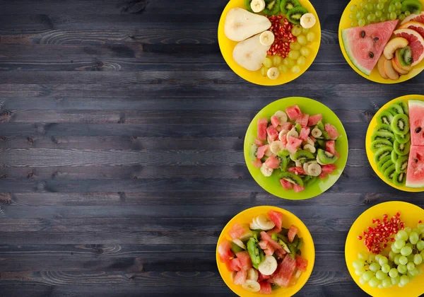 healthy food . fruit salads on the table. Vegan food