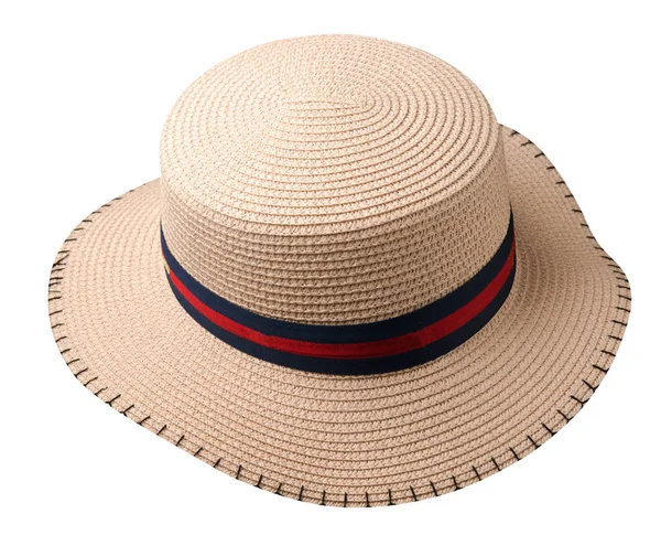 白い背景で隔離の女性の帽子 女性のビーチの帽子 カラフルな帽子 — ストック写真