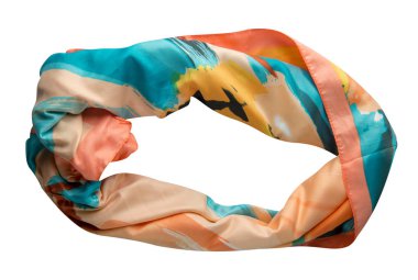 eşarp yaz. çok renkli atkı. Eşarp Üstten Görünüm.