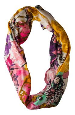 eşarp yaz. çok renkli atkı. Eşarp Üstten Görünüm.