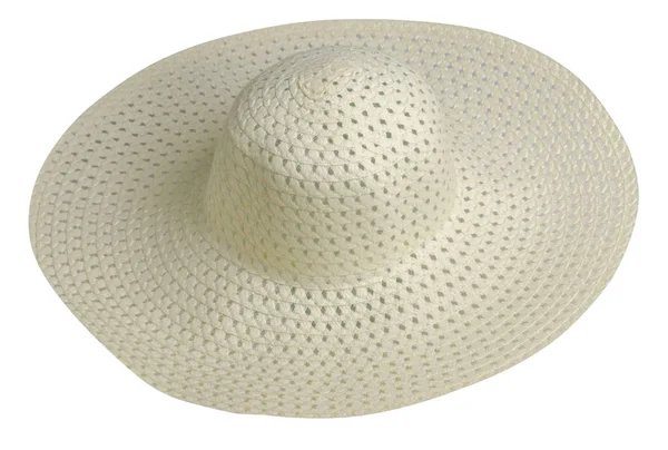 Sombrero Mujer Aislado Sobre Fondo Blanco Sombrero Playa Las Mujeres — Foto de Stock