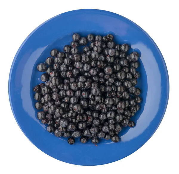 Bosbessen Een Plaat Geïsoleerd Een Witte Achtergrond Blueberry Soort Gezonde — Stockfoto