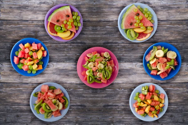 Healthy Food Fruit Salads Table Vegan Food — Stock Photo, Image