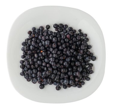 Beyaz arka plan üzerinde izole bir plaka üzerinde yaban mersini. yaban mersini türüne. sağlıklı gıda