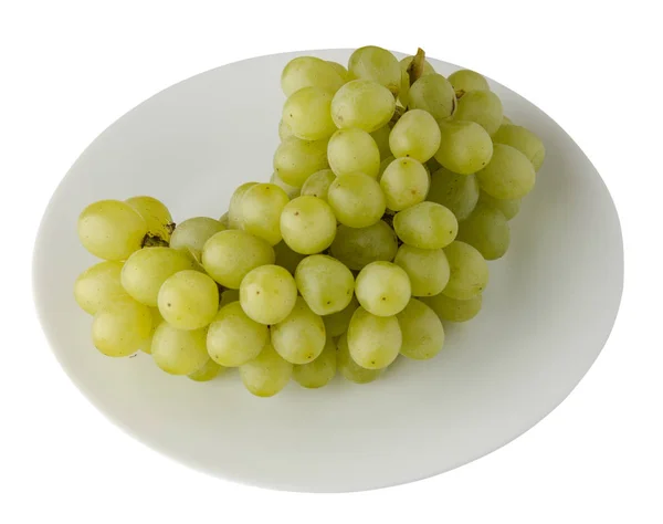 Winogrona Białym Tle Winogrona Talerzu — Zdjęcie stockowe