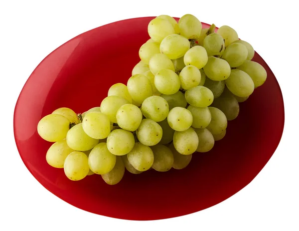 Uvas Aisladas Sobre Fondo Blanco Uvas Plato —  Fotos de Stock