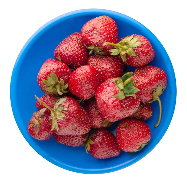 Erdbeeren Auf Einem Teller Isoliert Auf Weißem Hintergrund Erdbeere Auf — Stockfoto