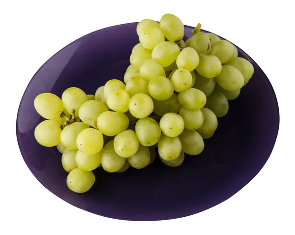 Uvas Aisladas Sobre Fondo Blanco Uvas Plato —  Fotos de Stock