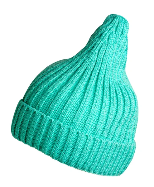 Женская Шляпа Трикотажная Шляпа Изолированы Белом Фоне — стоковое фото