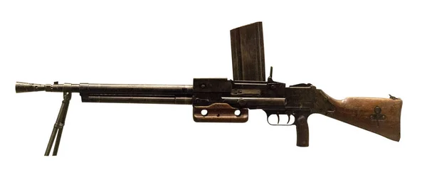 机枪手隔离在白色背景 机枪手册捷克斯洛伐克193G 在第二次世界大战期间 — 图库照片