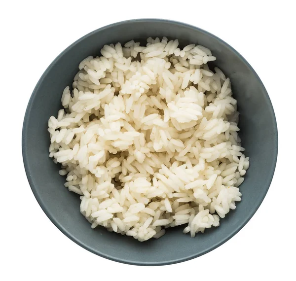 White Rice Plate Rice Isolated White Background Rice Top View — Stock Photo, Image