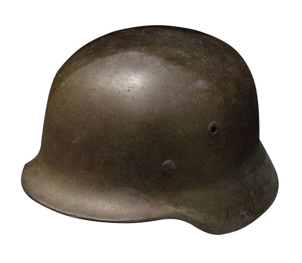German helmet isolated on white background. German helmet of the Second World War.