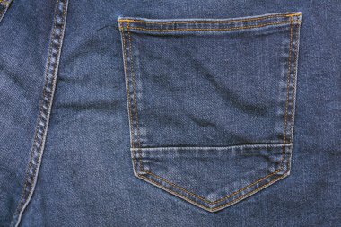 Mavi jeans. Vintage kot doku cep detayını. Kot denim moda arka cebin