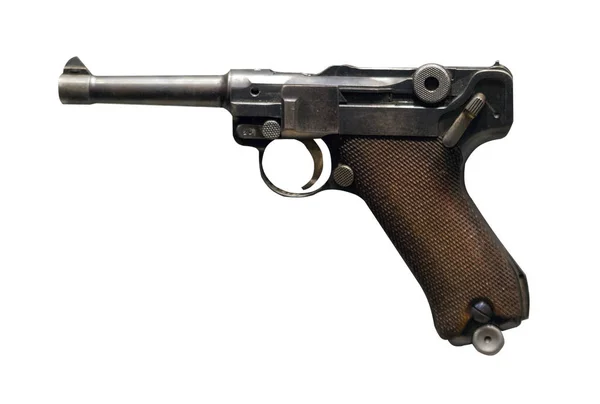 Pistolet Isolé Sur Fond Blanc Pistolet Seconde Guerre Mondiale Pistolet — Photo