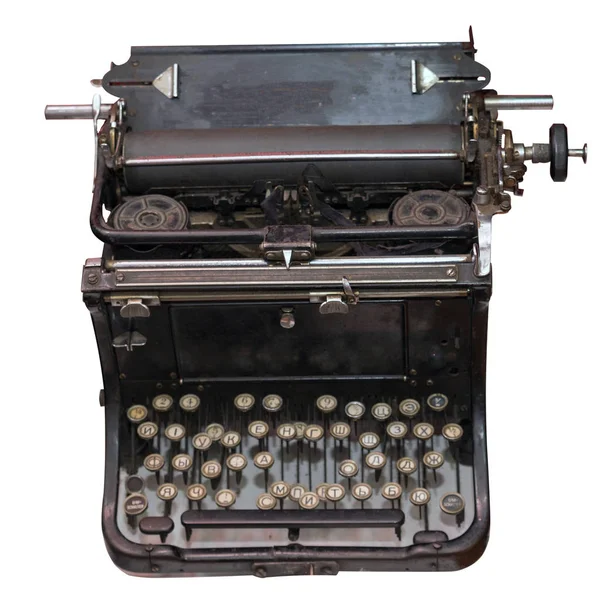 用白色背景隔开的老式打字机 — 图库照片