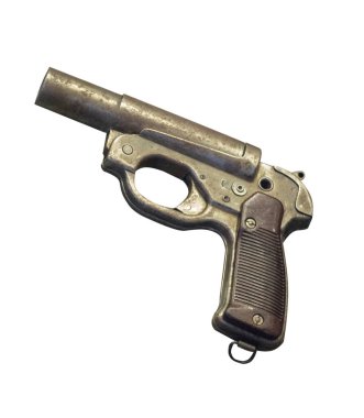 Beyaz arka plan üzerinde izole silah. II. Dünya Savaşı silahtan.