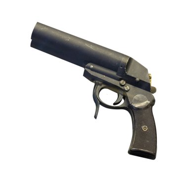 Beyaz arka plan üzerinde izole silah. II. Dünya Savaşı silahtan.