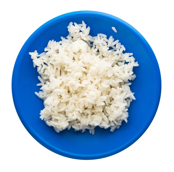 White rice on a plate. rice  isolated on white background. — Stock Photo, Image