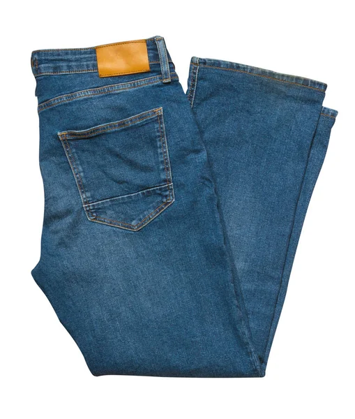 Blå jeans isolerade på vit bakgrund.Vackra casual jeans — Stockfoto