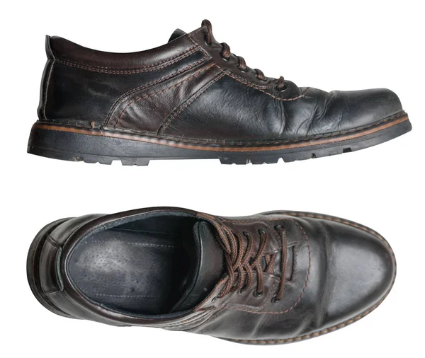 Läderskor isolerad på vit bakgrund. läder casual skor — Stockfoto