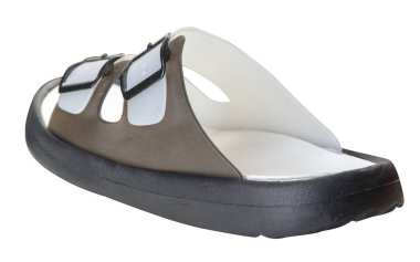 Beyaz arka plan üzerinde izole kauçuk sandalet 