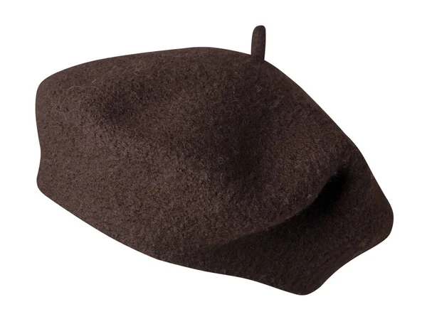 Beret isolerad på vit bakgrund. hatt kvinnliga beret — Stockfoto