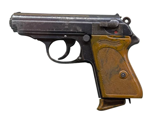 Pistola isolata su sfondo bianco. pistola della seconda guerra mondiale — Foto Stock