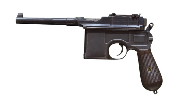Pistola aislada sobre fondo blanco. pistola de la Segunda Guerra Mundial —  Fotos de Stock