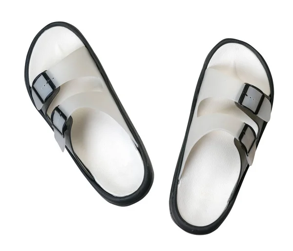 Gumové sandály izolovaných na bílém pozadí — Stock fotografie