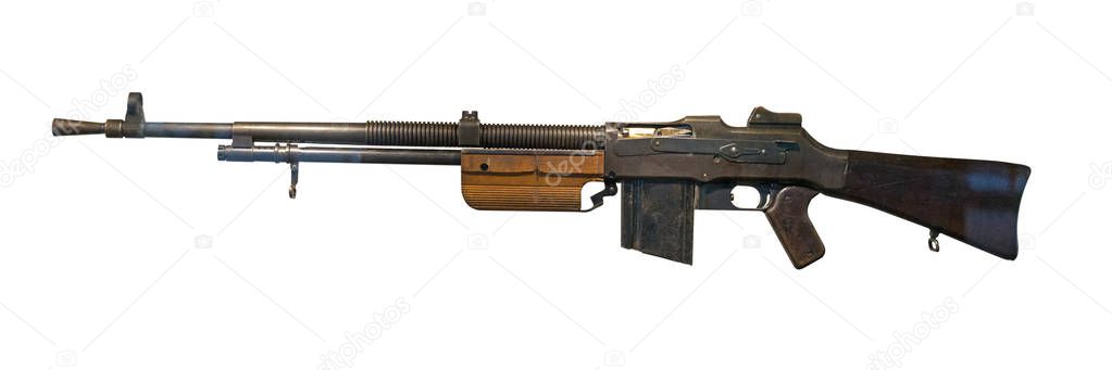 automatic rifle isolated on white background. automatic rifle fr