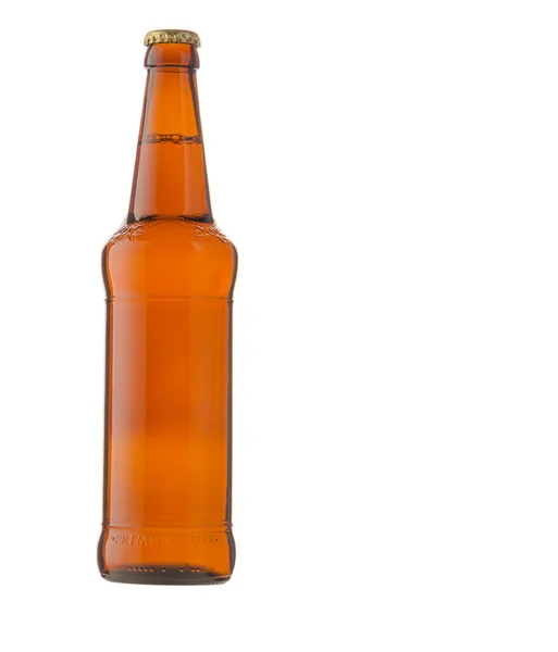 Fehér-háttéren izolált sörösüveg. Száraz sörösüveg. — Stock Fotó