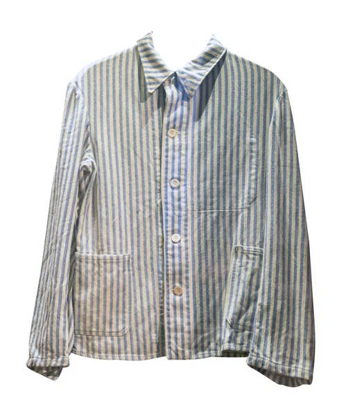 clothes of concentration camp prisoner isolated on white background. clothes of a prisoner of concentration camp during the Second World War ?=.