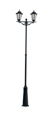 sokak lambası beyaz arka plan izole. metal sokak lambası